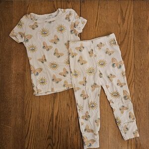 Posh Peanut Cream Pajama Set with Eye and Butterfly Print Size 18-24 Months